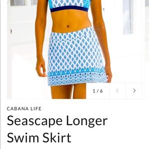 Cabana Life, Seascape swim skirt, L NWT